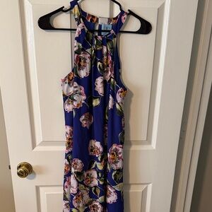 CeCe Blue Floral Midi Dress